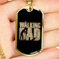 Gift for New Father - The Walking Dad Military Style Personalized Dog Tag Pendant Necklace