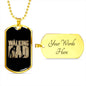 Gift for New Father - The Walking Dad Military Style Personalized Dog Tag Pendant Necklace