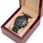 Custom Engraved Black Wrist Watch