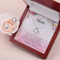 Gift for Mom CZ Pendant Necklace Earring Set