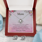 Gift for Mom CZ Pendant Necklace Earring Set