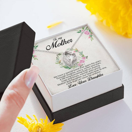 Dazzling Gift for Mother from Daughter Forever Love Heart Pendant Necklace