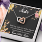 Gift for Sister - Connected by Heart Pendant Necklace