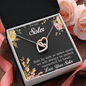 Gift for Sister - Connected by Heart Pendant Necklace