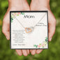 Gift for Mom from Son Interlocking Heart Pendant Necklace Mother's Day Message Card