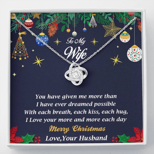 Christmas Gift for Wife Personalized Love Knot Pendant Necklace