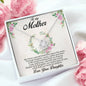 Beautiful Love Knot Cubic Zirconia Pendant Necklace Gift for Mother from Daughter with Message Card