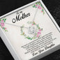 Beautiful Love Knot Cubic Zirconia Pendant Necklace Gift for Mother from Daughter with Message Card