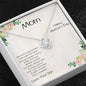 Gift for Mom Love Knot CZ Pendant Necklace from Son Mother's Day Message Card