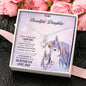 Gift for Daughter from Father Unicorn Personalized Message Card with Pendant Necklace