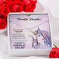 Gift for Daughter from Father Unicorn Personalized Message Card with Pendant Necklace