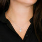 Amazing Gift for Mother from Daughter Cubic Zironia Pendant Necklace with Message Card