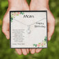 Birthday Gift For Mom from Son Beautiful CZ Pendant Necklace Message Card and Gift Box