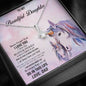 Gift for Daughter from Father Unicorn Personalized Message Card with Pendant Necklace