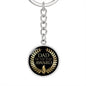 Dad of the Year Circle Pendant Key Chain - Engraving Available