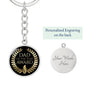 Dad of the Year Circle Pendant Key Chain - Engraving Available