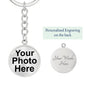 Custom Circle Photo Keychain with optional engraving on back