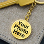 Custom Circle Photo Keychain with optional engraving on back