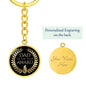 Dad of the Year Circle Pendant Key Chain - Engraving Available