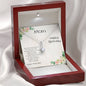 Birthday Gift For Mom from Son Beautiful CZ Pendant Necklace Message Card and Gift Box