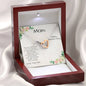 Gift for Mom from Son Interlocking Heart Pendant Necklace Mother's Day Message Card