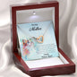 Gift for Mother from Son Heart Pendant Necklace on Personalized Cat Message Card