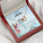 Gift for Mother from Son Heart Pendant Necklace on Personalized Cat Message Card