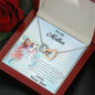 Gift for Mother from Son Heart Pendant Necklace on Personalized Cat Message Card