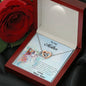 Gift for Mother from Son Heart Pendant Necklace on Personalized Cat Message Card