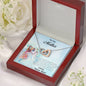 Gift for Mother from Son Heart Pendant Necklace on Personalized Cat Message Card