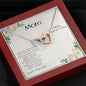 Gift for Mom from Son Interlocking Heart Pendant Necklace Mother's Day Message Card