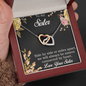 Gift for Sister - Connected by Heart Pendant Necklace