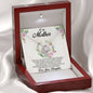 Beautiful Love Knot Cubic Zirconia Pendant Necklace Gift for Mother from Daughter with Message Card