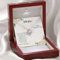 Gift for Mom Love Knot CZ Pendant Necklace from Son Mother's Day Message Card