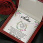 Beautiful Love Knot Cubic Zirconia Pendant Necklace Gift for Mother from Daughter with Message Card