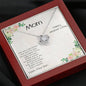 Gift for Mom Love Knot CZ Pendant Necklace from Son Mother's Day Message Card