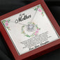 Beautiful Love Knot Cubic Zirconia Pendant Necklace Gift for Mother from Daughter with Message Card