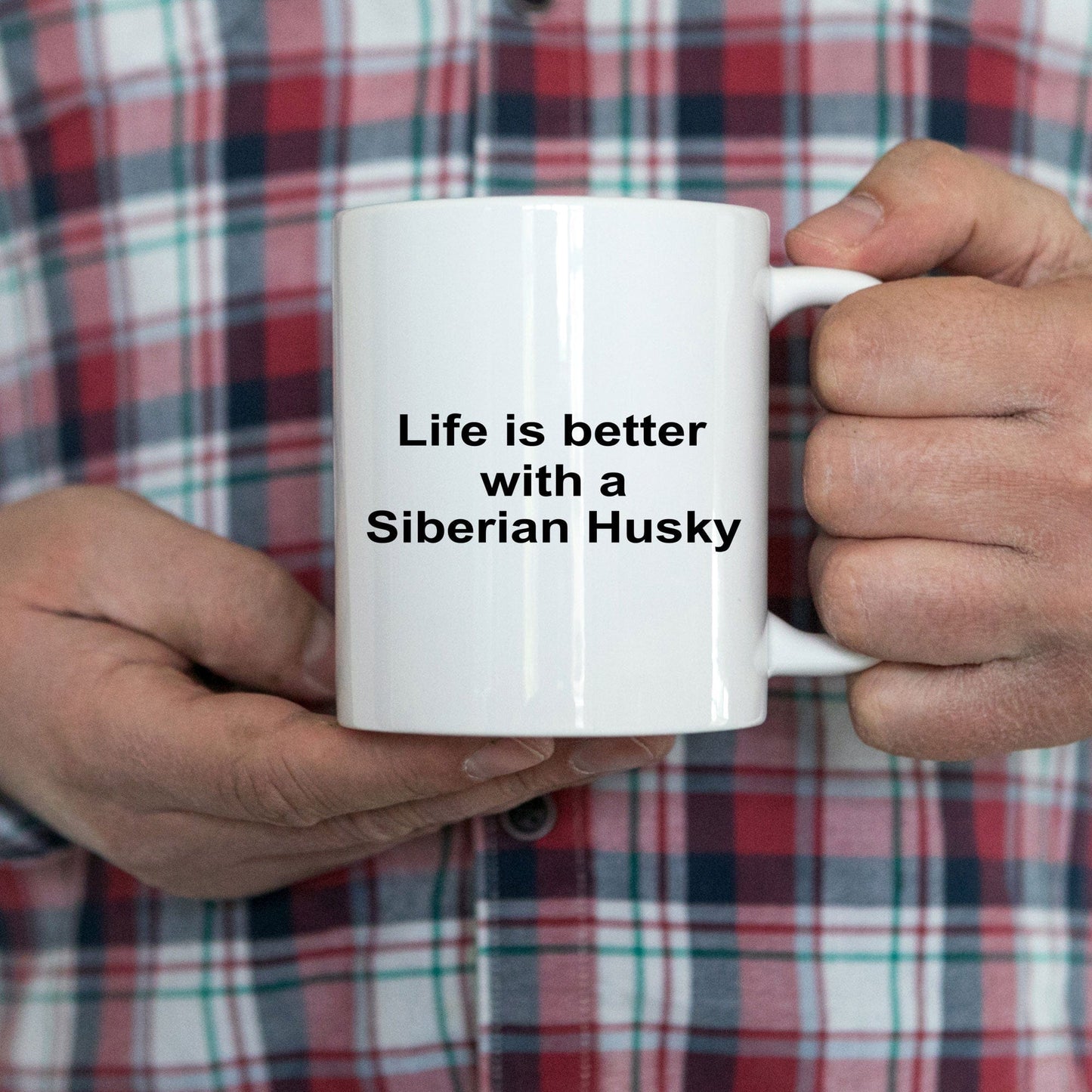 Funny Siberian Husky Dog Lover Gift Life is Better White Ceramic Coffee Mug