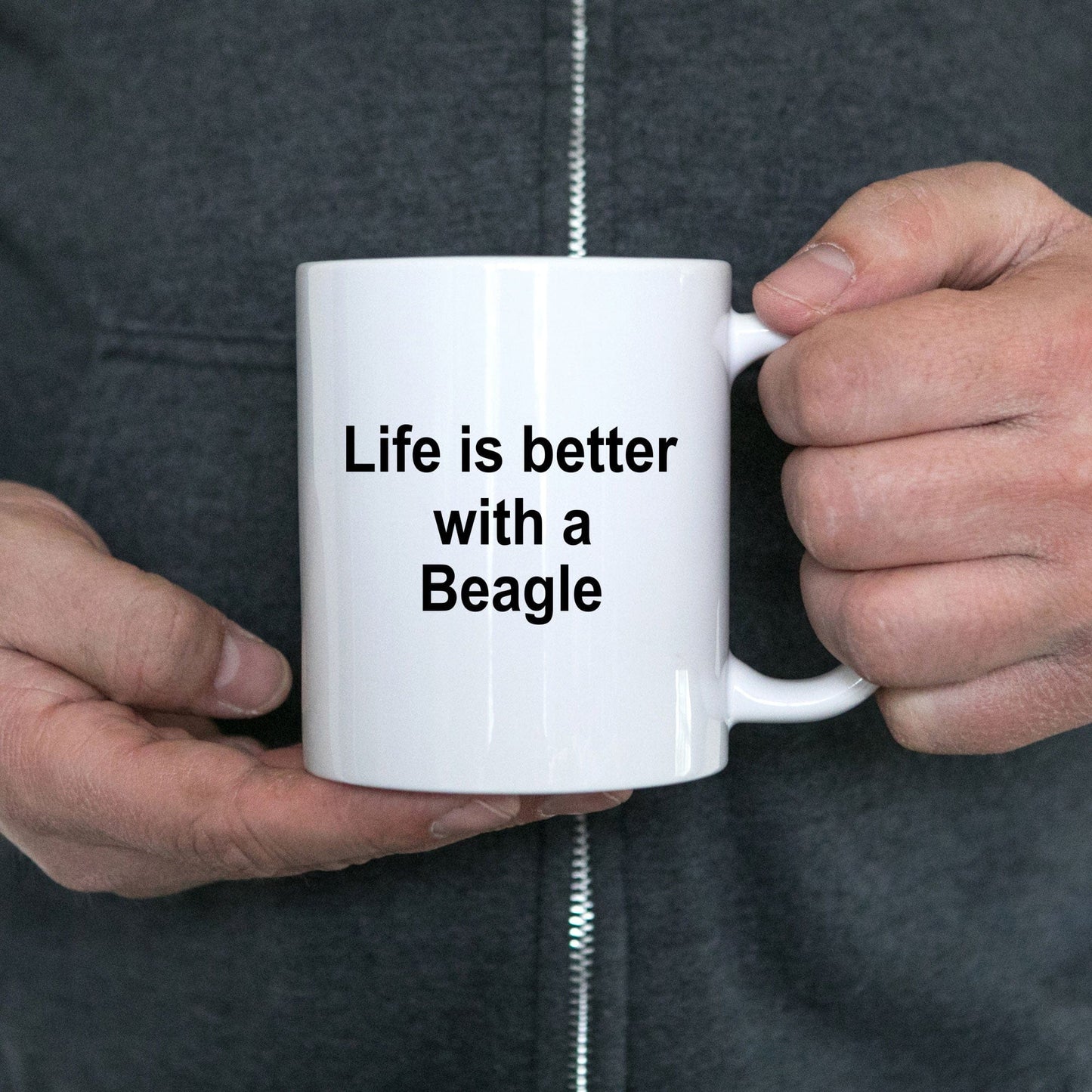 Beagle Dog Lover Gift Life is Better White Ceramic Coffee Mug