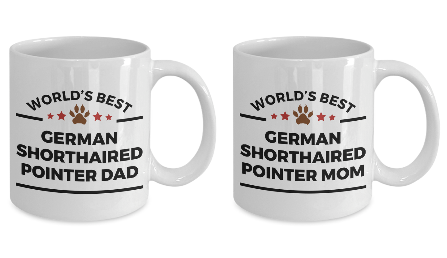 German Shorthaired Pointer Dog Dad and Mom Mugs -Set of 2