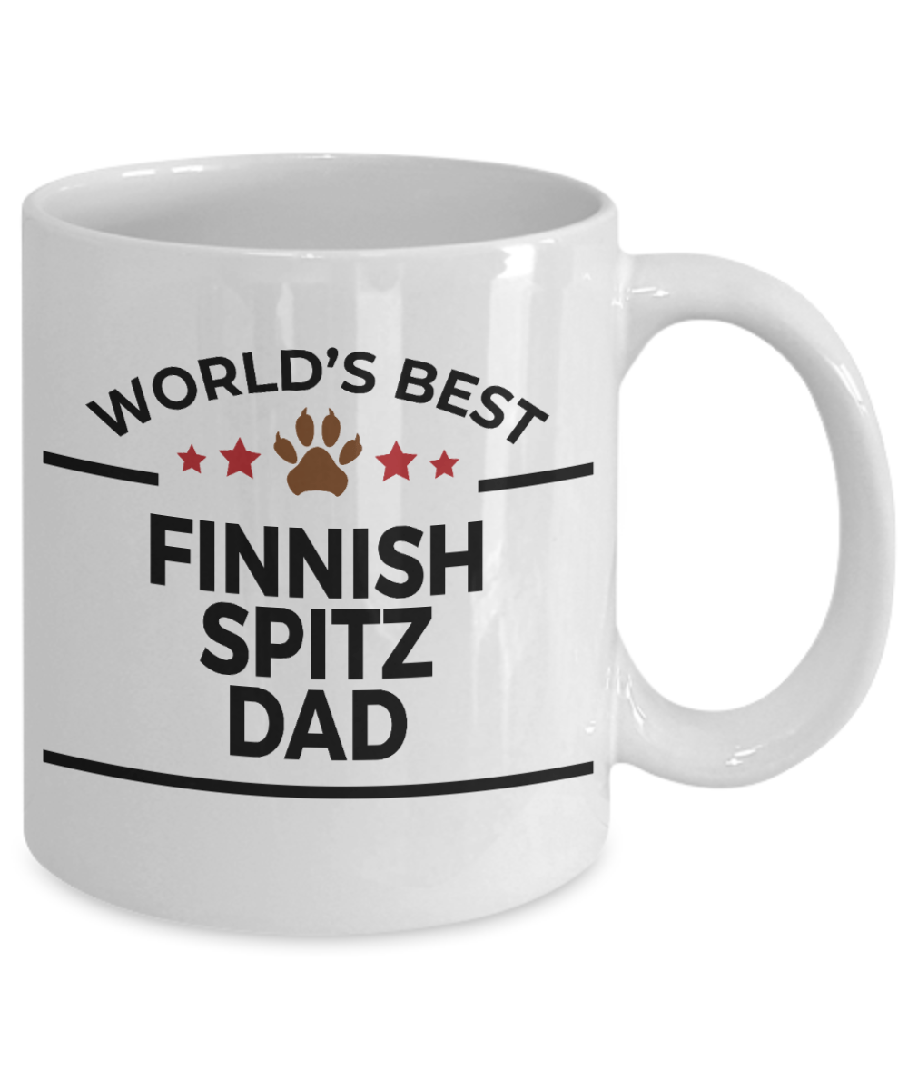 Finnish Spitz Dog Lover Gift World's Best Dad Birthday Father's Day White Ceramic Coffee Mug