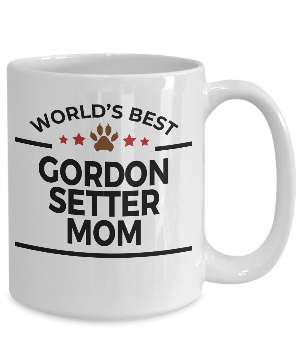 Gordon Setter Dog Lover Gift World's Best Mom Birthday Mother's Day White Ceramic Coffee Mug