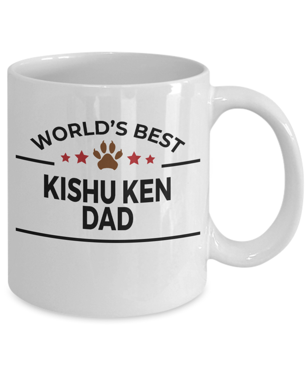 Kishu Ken Dog Lover Gift World's Best Dad Birthday Father's Day White Ceramic Coffee Mug