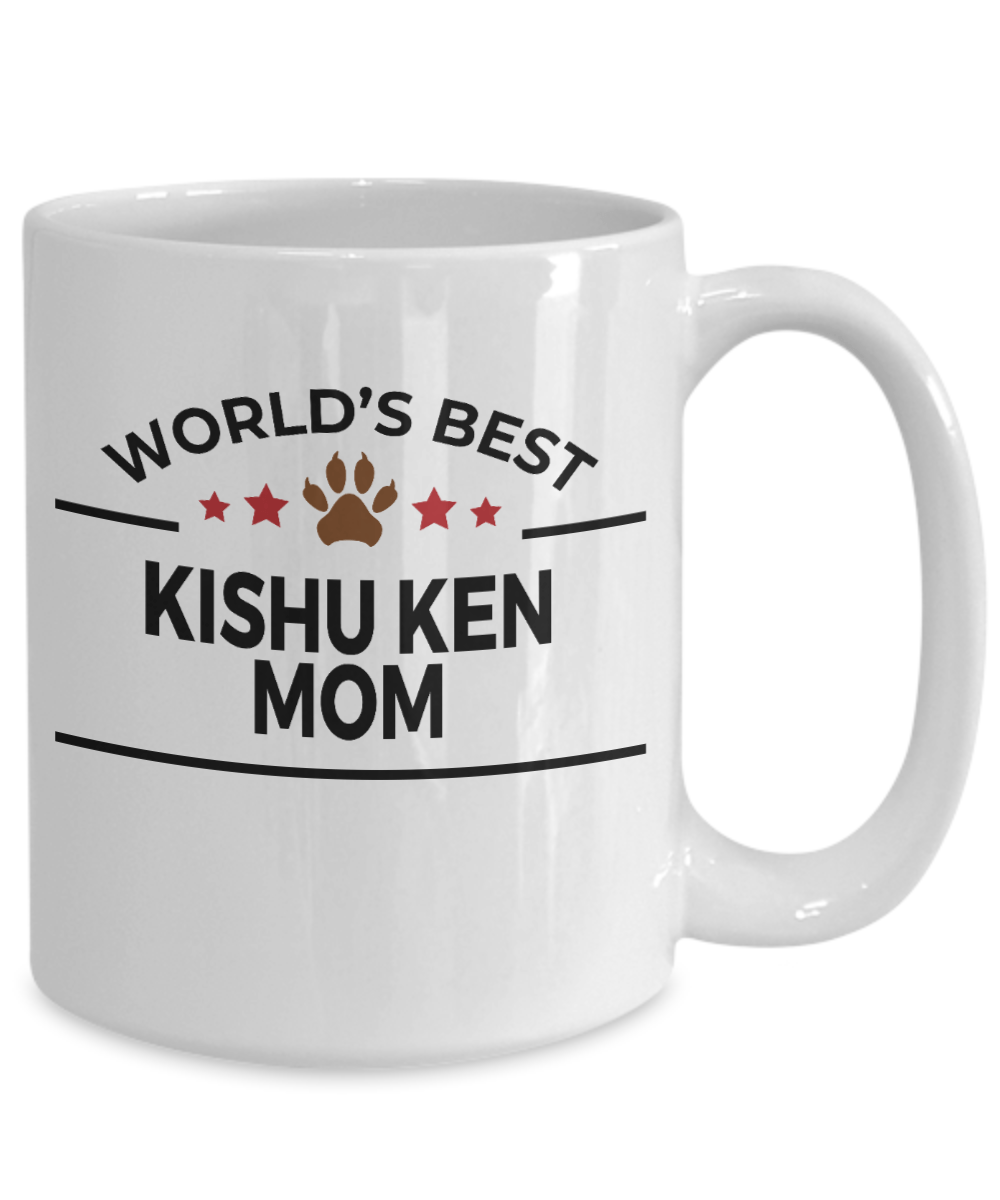 Kishu Ken Dog Lover Gift World's Best Mom Birthday Mother's Day White Ceramic Coffee Mug