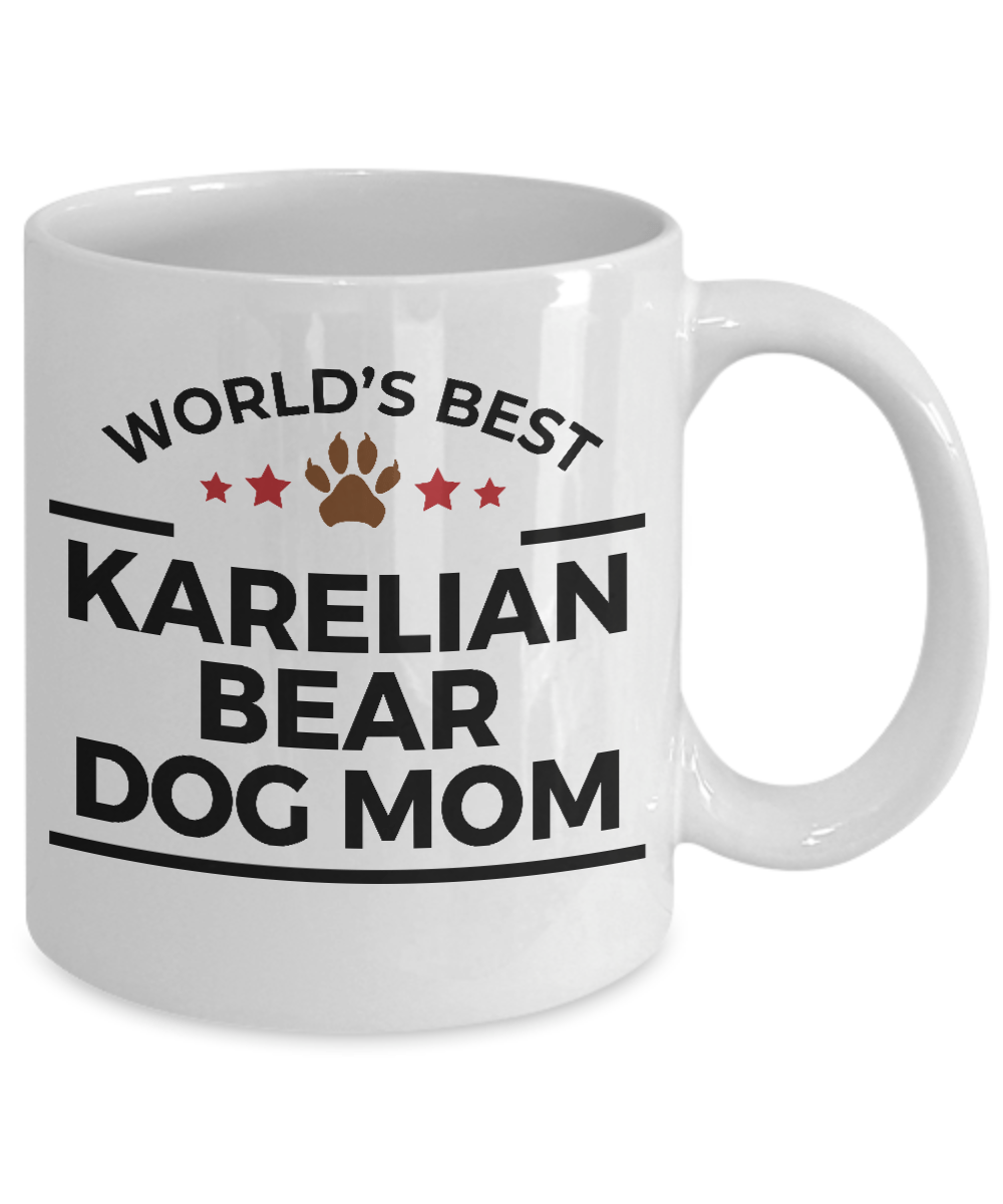 Karelian Bear Dog Lover Gift World's Best Mom Birthday Mother's Day White Ceramic Coffee Mug