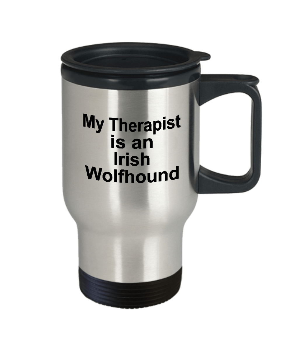 Irish Wolfhound Dog Owner Lover Funny Gift Therapist Stainless Steel Insulated Travel Coffee Mug