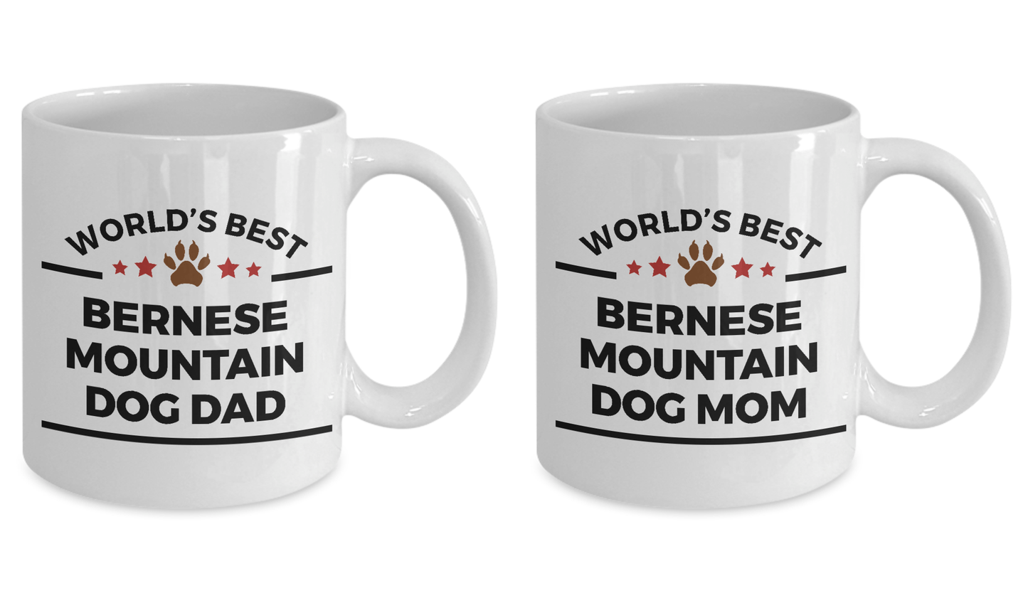 Bernese Mountain Dog Dad and Mom Coffee Mug Set of 2