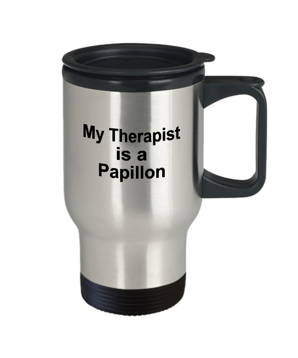 Papillon Dog Owner Lover Funny Gift Therapist Stainless Steel Insulated Travel Coffee Mug