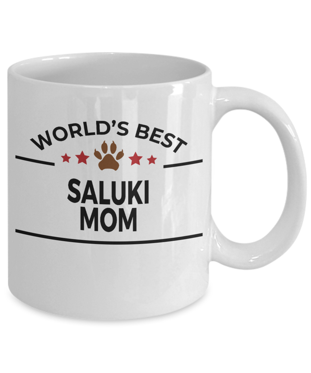 Saluki Dog Lover Gift World's Best Mom Birthday Mother's Day White Ceramic Coffee Mug