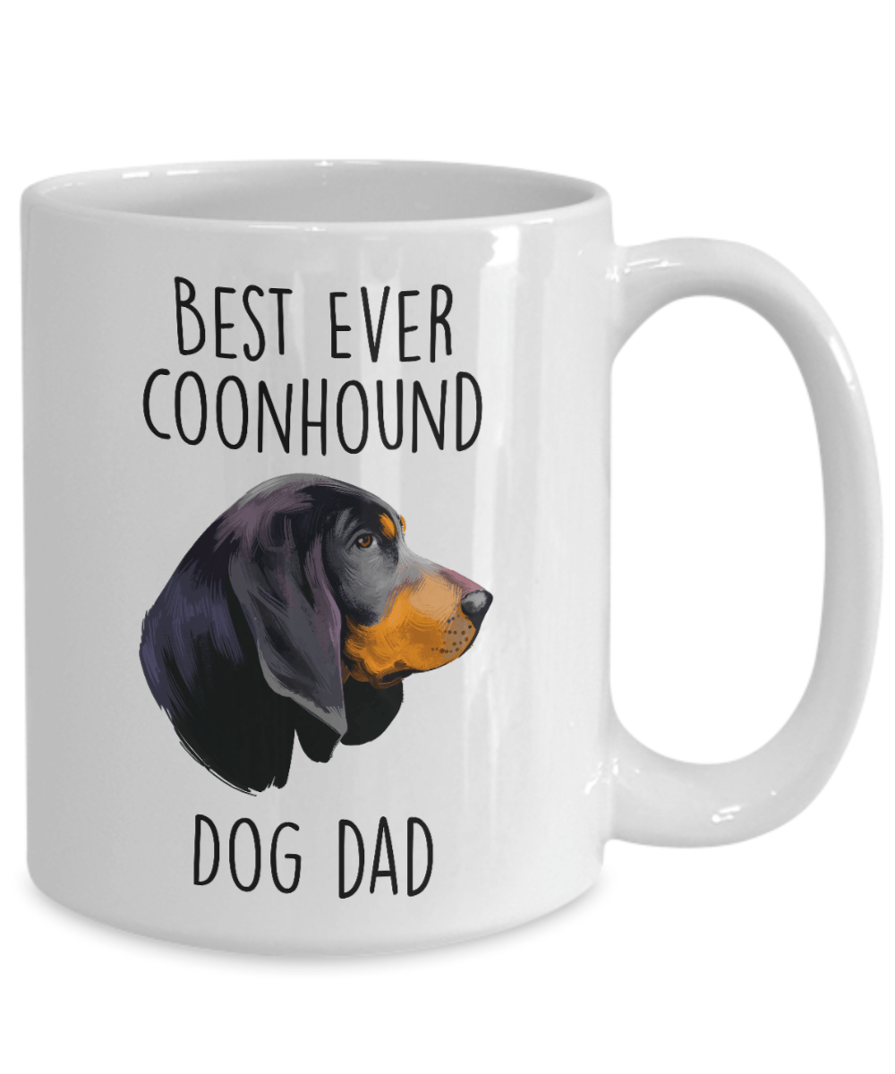 Best Ever Black and Tan Coonhound Dog Dad Ceramic Coffee Mug